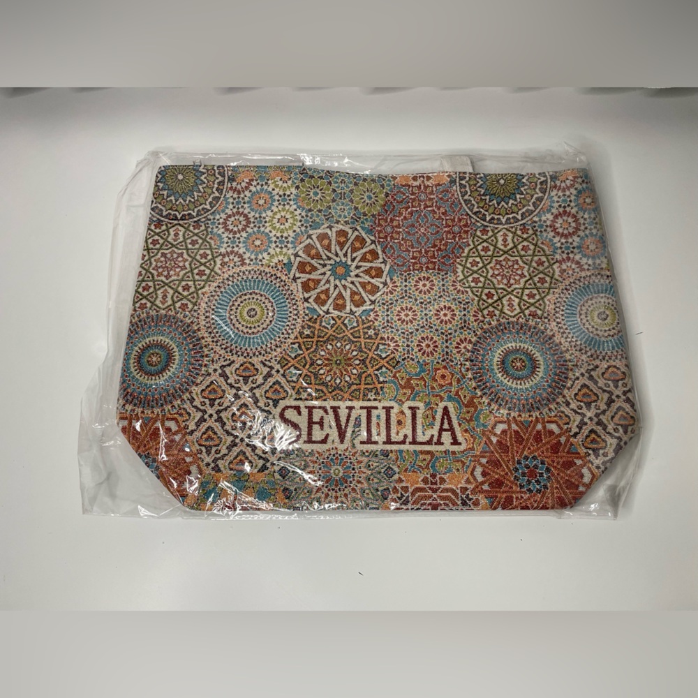Brand New With Tag Sevilla Tote Bag Moroccan Tile Print From Spain Large Travel